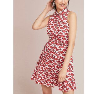Ann Howell Bullard x Anthro Smooched Lips Midi Dress